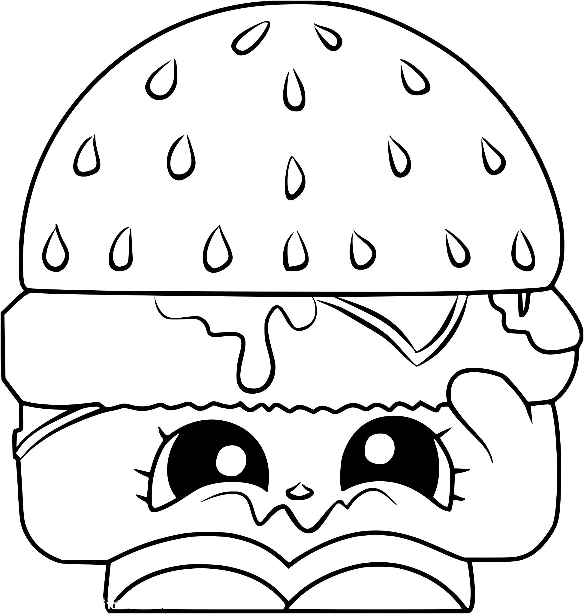 Coloriage De Hamburger Frais Coloriage Shopkins Hamburger à Imprimer Gratuit