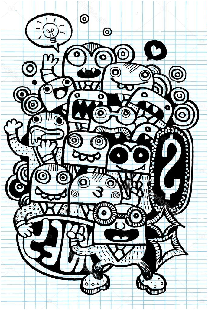 stock illustration crazy doodle moneydoodle drawing style