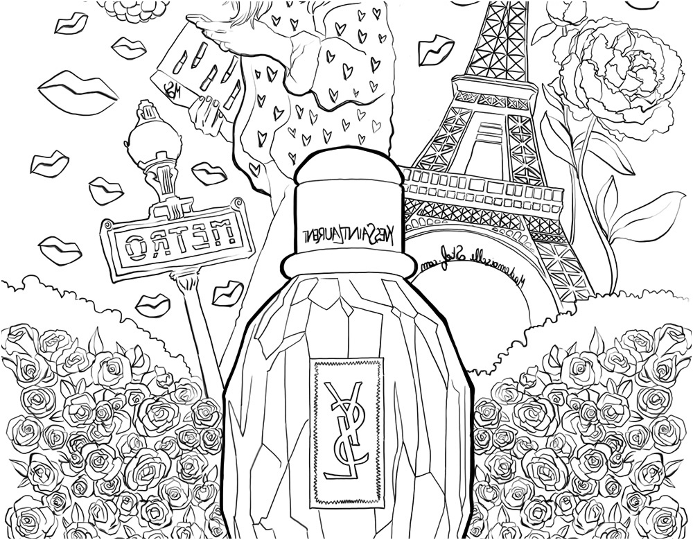 coloriage parfum parisienne yves saint laurent